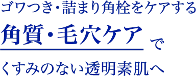 “ゴワつき・詰まり角栓をケアする角質・毛穴ケアでくすみのない透明素肌へ
