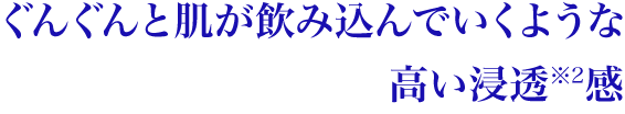 ぐんぐんと肌が飲み込んでいくような高い浸透＊感