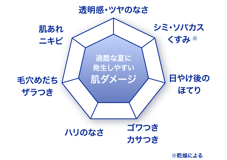 夏の肌ダメージ