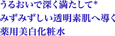 うるおいで深く満たして＊みずみずしい透明素肌へ導く薬用美白化粧水
