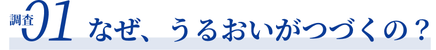 調査01 なぜ、うるおいがつづくの？