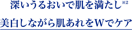 深いうるおいで肌を満たし美白しながら肌あれをWでケア