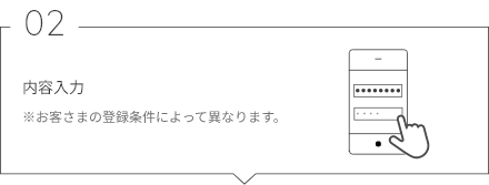 02 内容入力 ※お客さまの登録条件によって異なります。